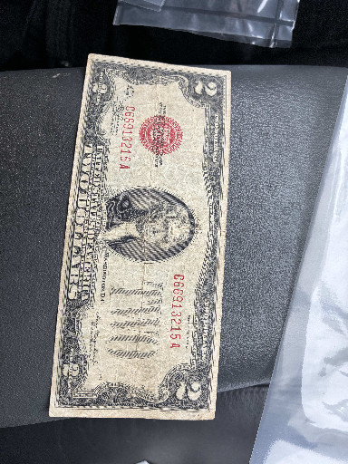 Paper currency, United States $2 Red Seal Note, Series 1953 or 1963