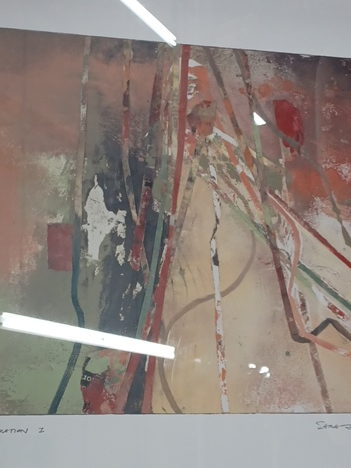 Abstract print titled 'Celebration 1' by Sara Jun Chang