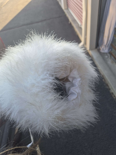 Vintage white marabou feather hand muff