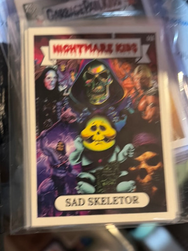 Trading card titled 'Sad Skeletor' from the Nightmare Kids series