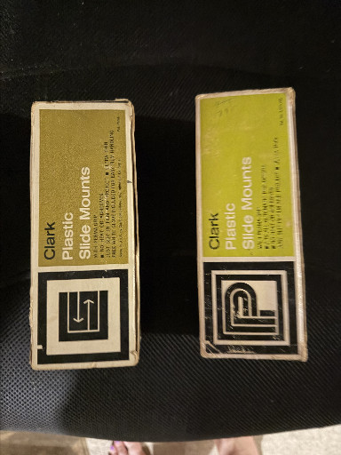 Vintage plastic slide mounts by Clark