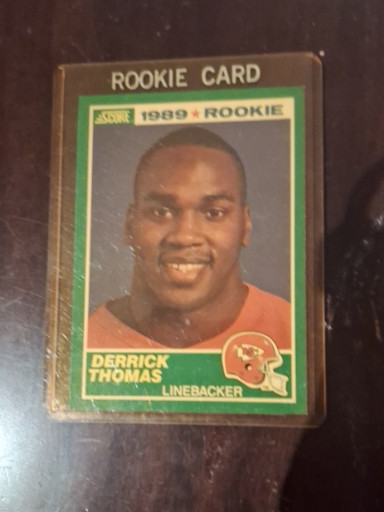 1989 Score Football trading card featuring Derrick Thomas, Rookie Card #258