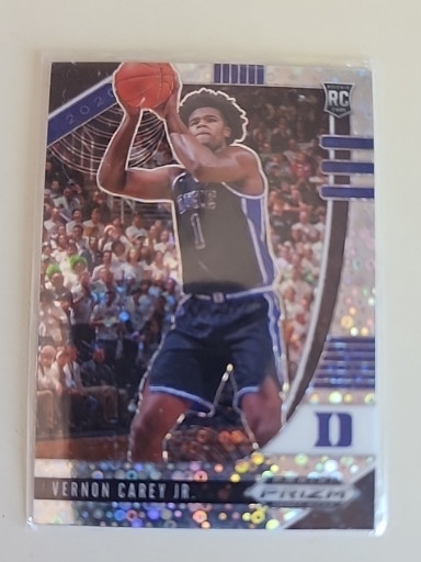 2020-21 Panini Prizm Draft Picks Silver Prizm basketball rookie card of Vernon Carey Jr.