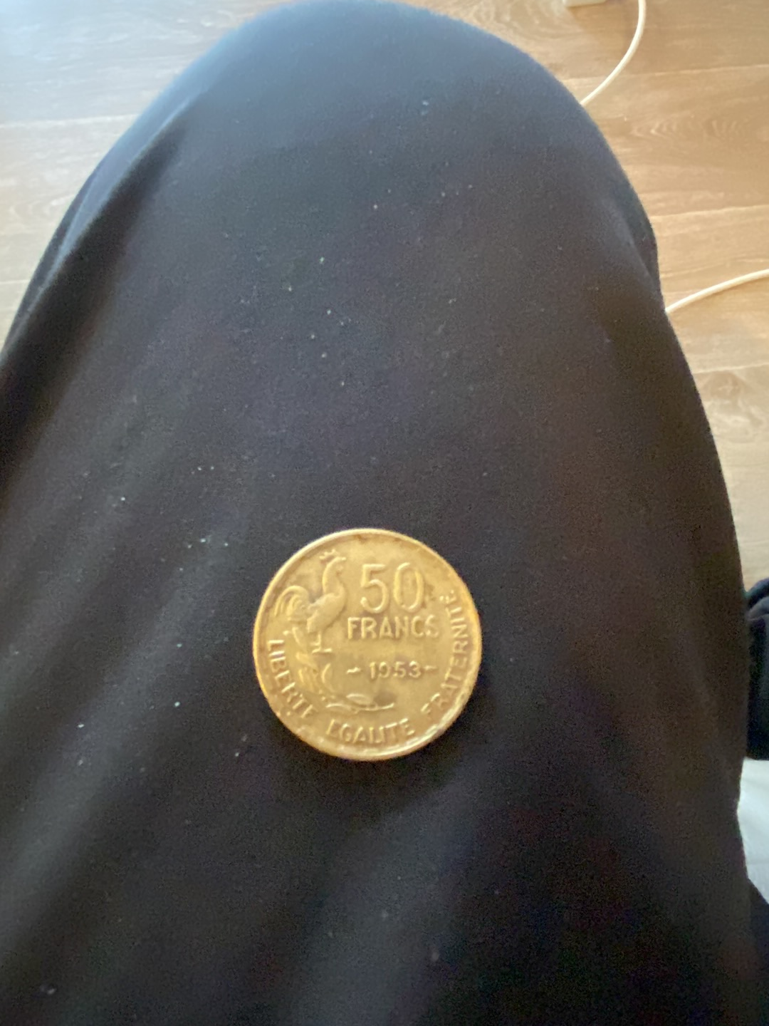 Pièce de monnaie en aluminium-bronze de 50 Francs français datée de 1953