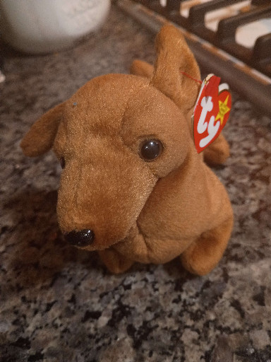 Ty Beanie Baby plush toy titled 'Weenie' the Dachshund