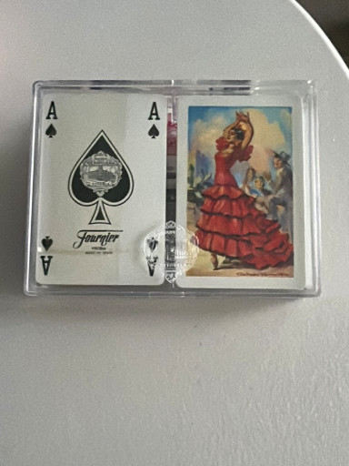 Vintage Fournier playing cards with Spanish Flamenco dancer design
