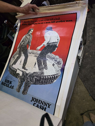 Original Australian daybill movie poster for 'A Gunfight' (1971) starring Kirk Douglas and Johnny Cash