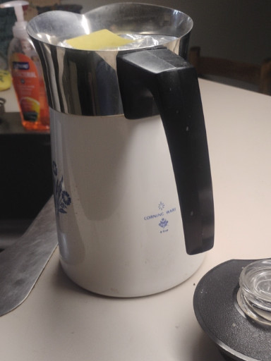 Vintage Corning Ware 'Blue Cornflower' 6-cup stovetop percolator.
Never used