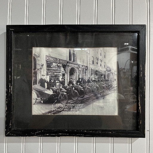 Vintage photograph titled 'Harley-Davidson Motorcycle Dealers, Butte, Montana, circa 1914'