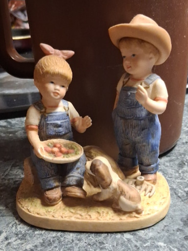 Porcelain figurine titled 'Summer Harvest' (#1507) from HOMCO Denim Days collection