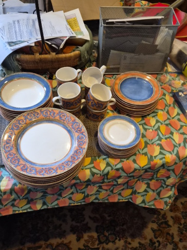Fine stoneware dinnerware set 'Villa Della Luna' by Dynasty for Lillian Vernon
