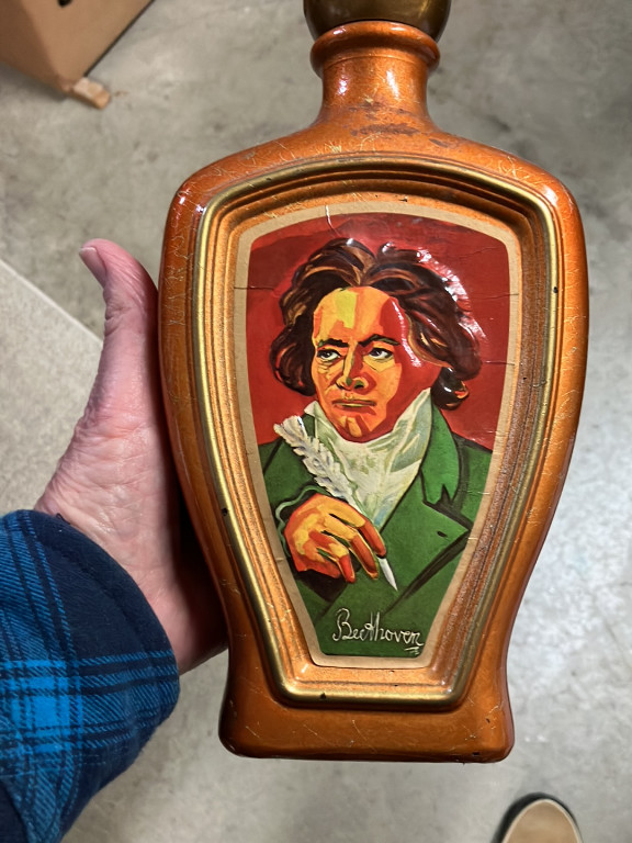 Ceramic Jim Beam Beethoven whiskey decanter