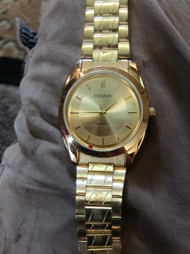 Gold-tone stainless steel quartz watch by Citizen