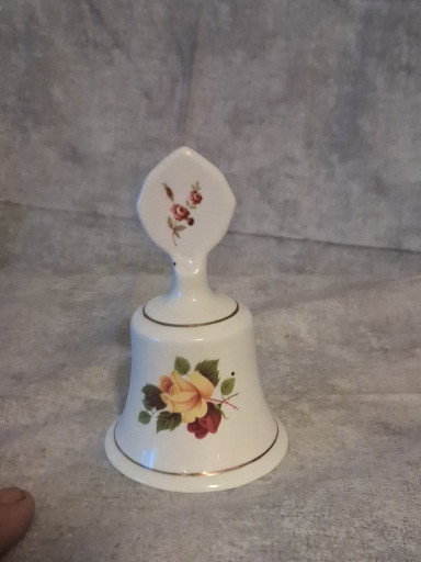 Fine bone china decorative bell with floral decoration by Staffordshire