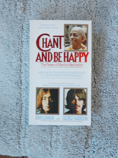 Book titled 'Chant and Be Happy: The Power of Mantra Meditation' by A.C. Bhaktivedanta Swami Prabhupada