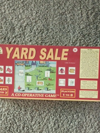 Board game titled 'Yard Sale: A Co-operative Game' by Family Pastimes