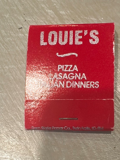Vintage matchbook from Louie's restaurant in Ketchum and Boise, Idaho