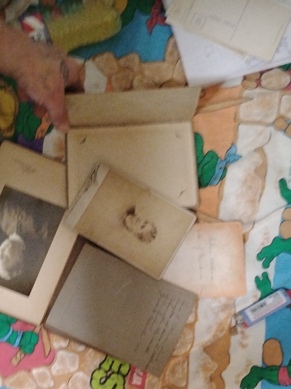 Collection of vintage cabinet card photographs and paper ephemera