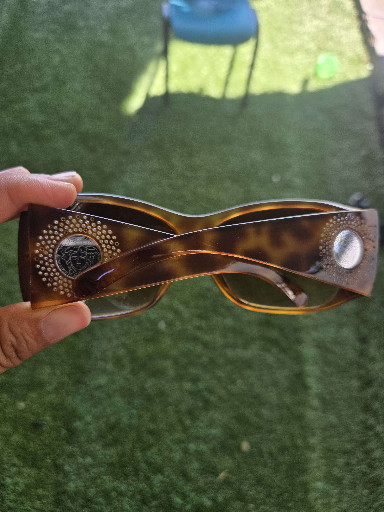 Versace VE 4133-B designer sunglasses in light tortoiseshell acetate with Medusa emblem