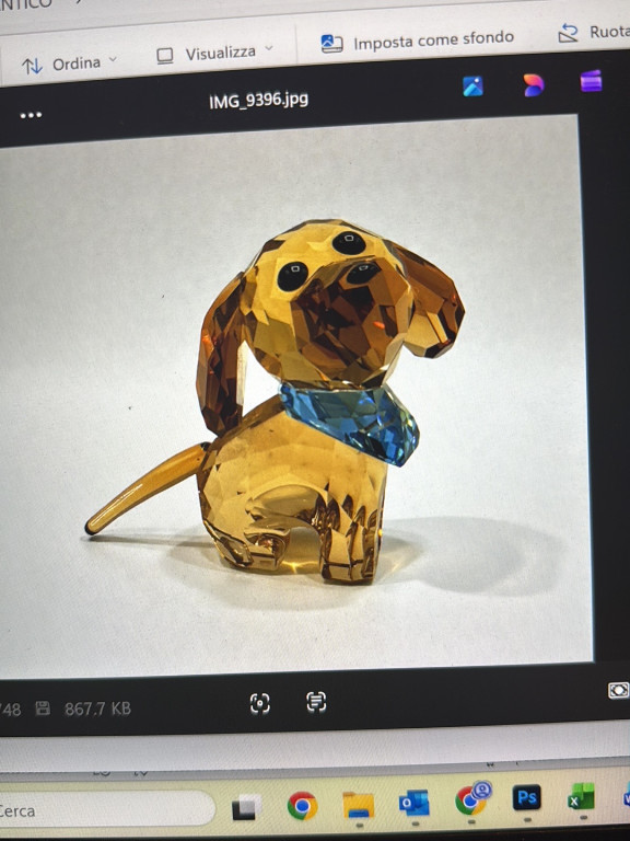 Figurina in cristallo Swarovski 'Milo il Bassotto'