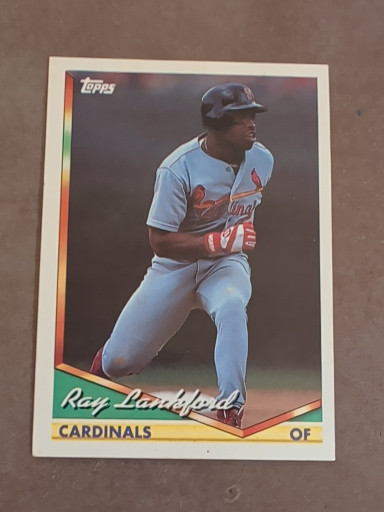 1994 Topps Baseball card #530 featuring Ray Lankford of the St. Louis Cardinals