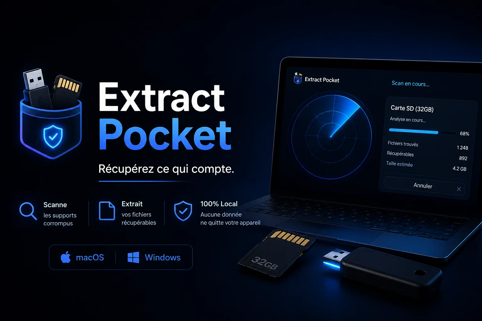 đ Extract Pocket â RĂ©cupĂ©rer lâirrĂ©cupĂ©rable (cartes SD & clĂ©s USB corrompues)