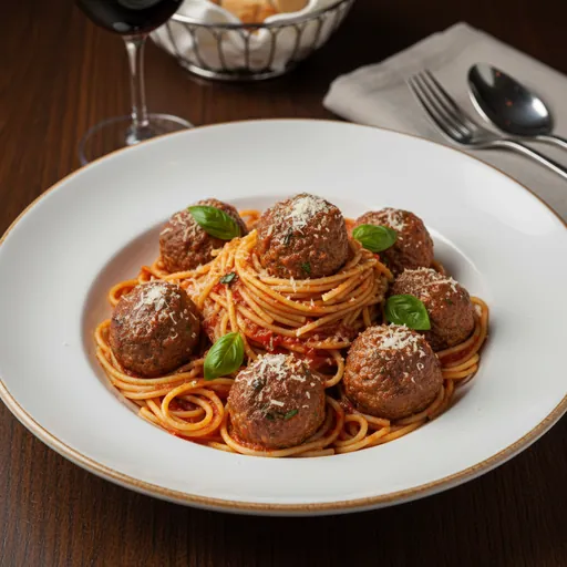 Spaghetti Marinara with Meatballs