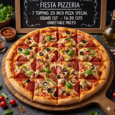 7 Topping 20 inch Pizza Special