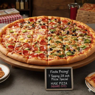 7 Topping 28 inch Pizza Special