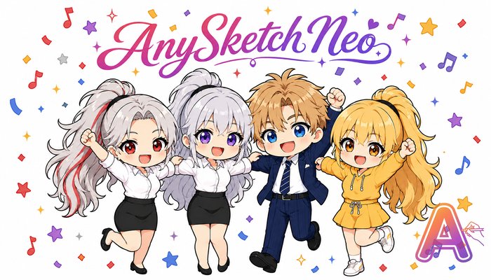 The official characters of AnySketch Neo together