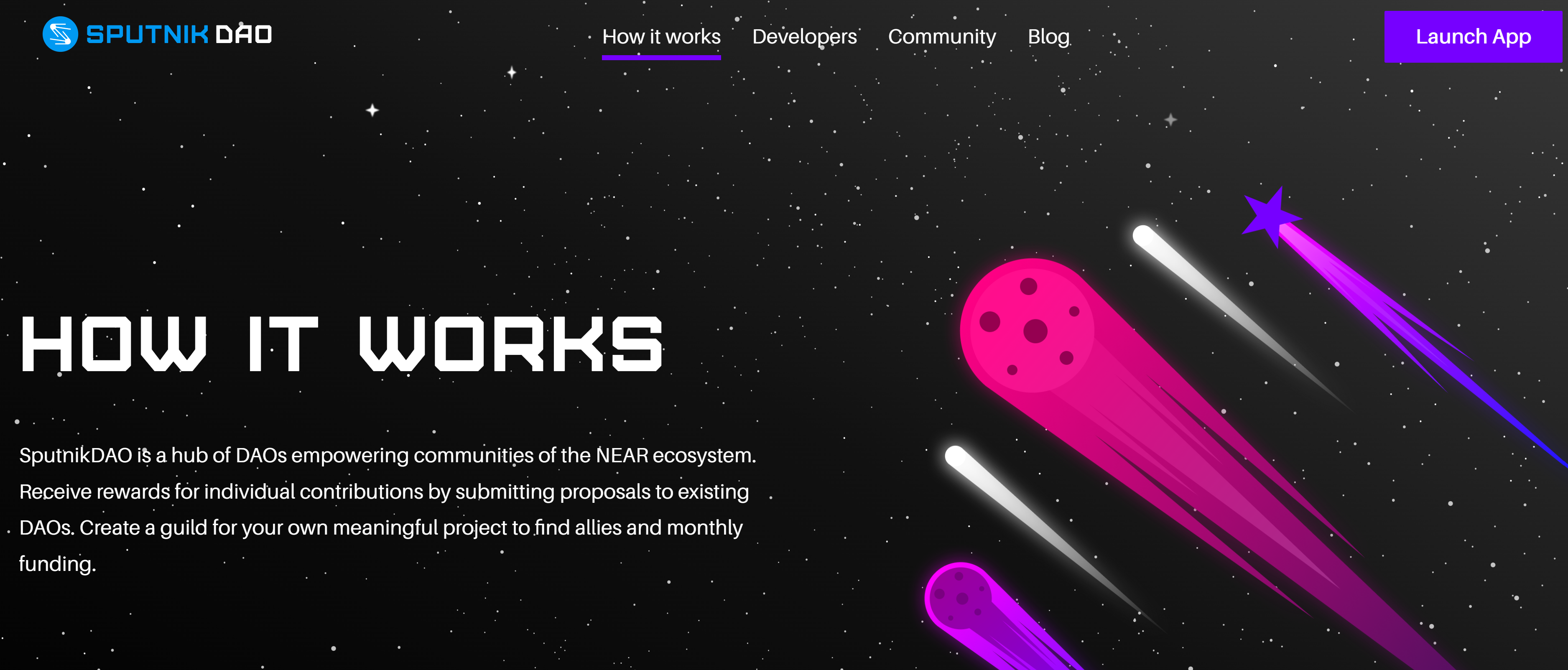 Sputnik DAO Homepage.