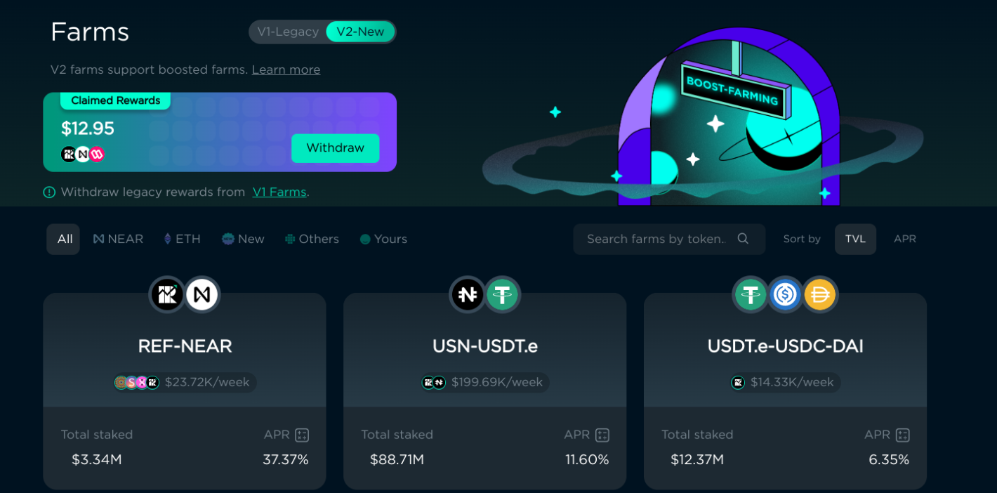 Ref.finance Pool Farming.