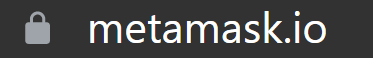 metamask.io link with lock icon next to it.