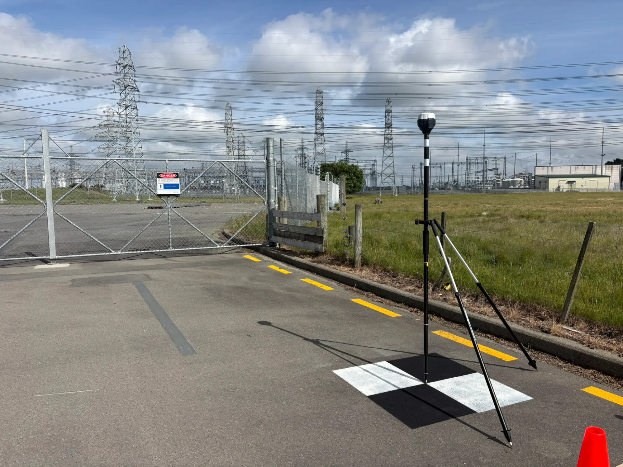 GNSS reciever measuring ground control point