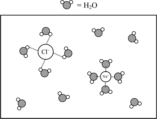 An example of ion-dipole forces includes the dissolution of NaCl in pure water.