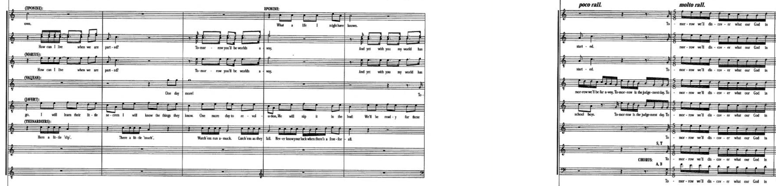 Les Miserables pg. 532, vocal parts:&nbsp;https://archive.org/details/les-miserables-full-score/page/532/mode/2up