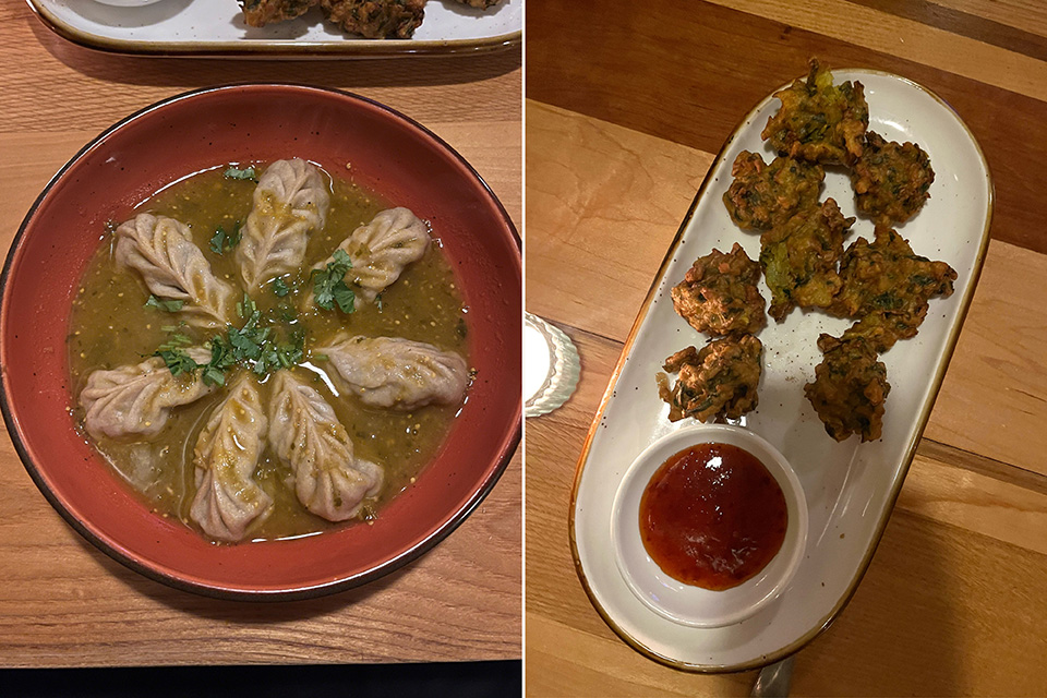 Momo and bhajiya