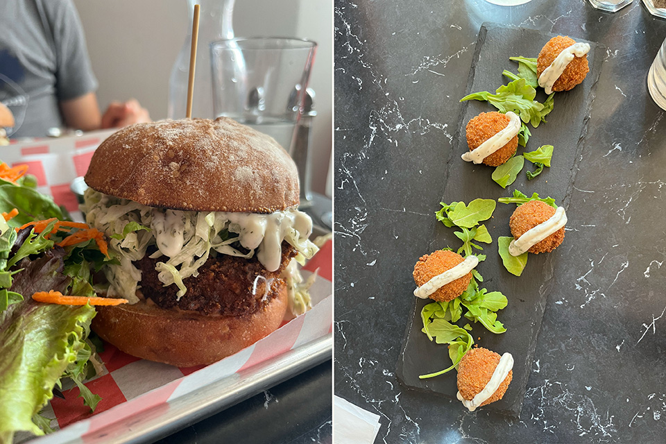 Chicken sandwich and bunny-less balls