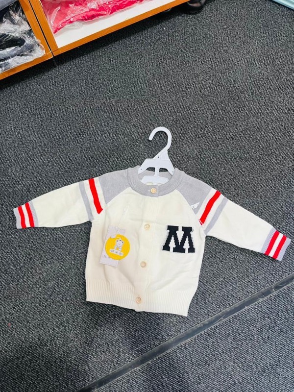 Cardigan Bébé Baseball Blanc/Gris (0-2 ans)