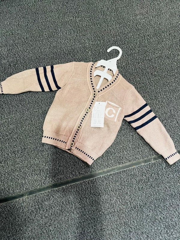 Cardigan Bébé Beige à Rayures (0-2 ans)