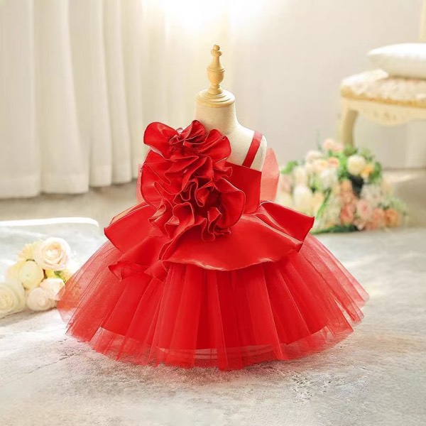 Robe de cérémonie bébé fille rouge