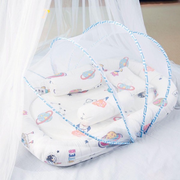 Berceau de Voyage Pliable pour Bébé Blanc