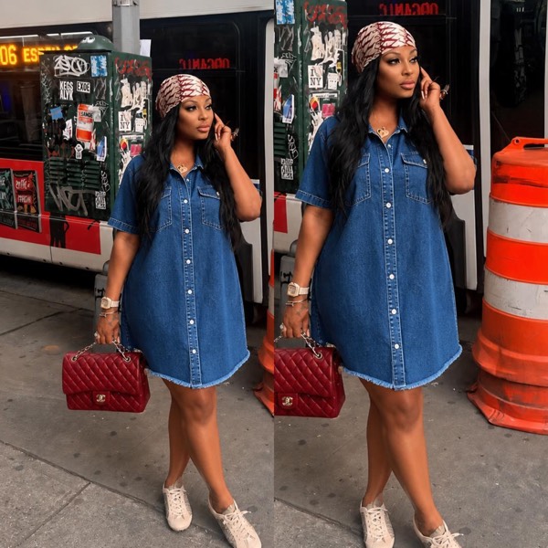 Robe chemise en jean