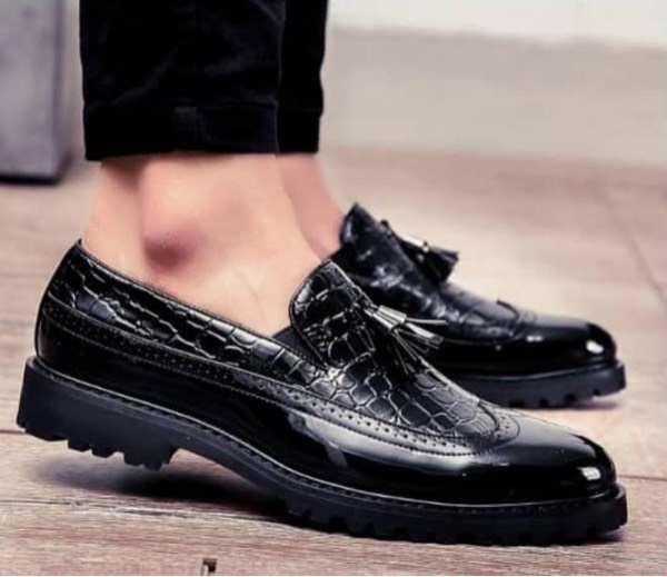 Mocassins homme cuir verni