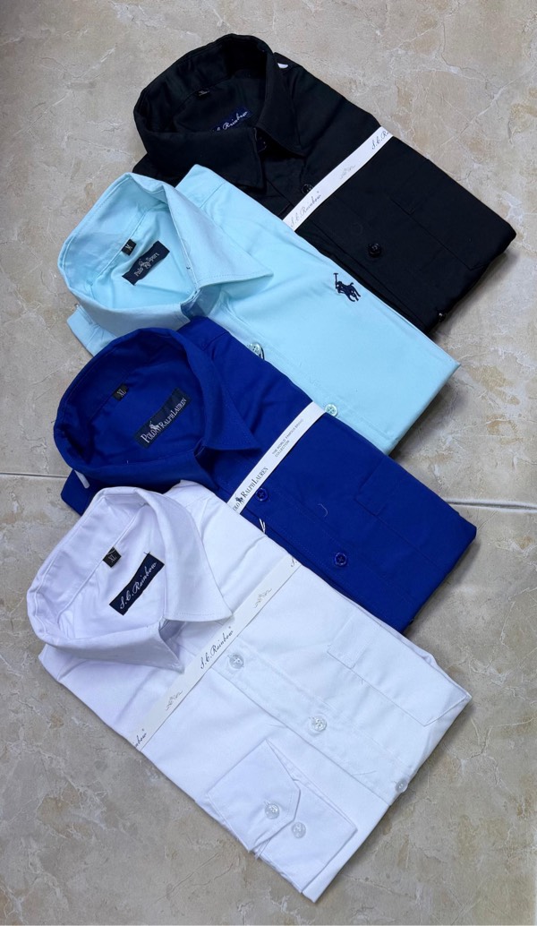 Chemise homme unie — Manches longues coton, coupe classique