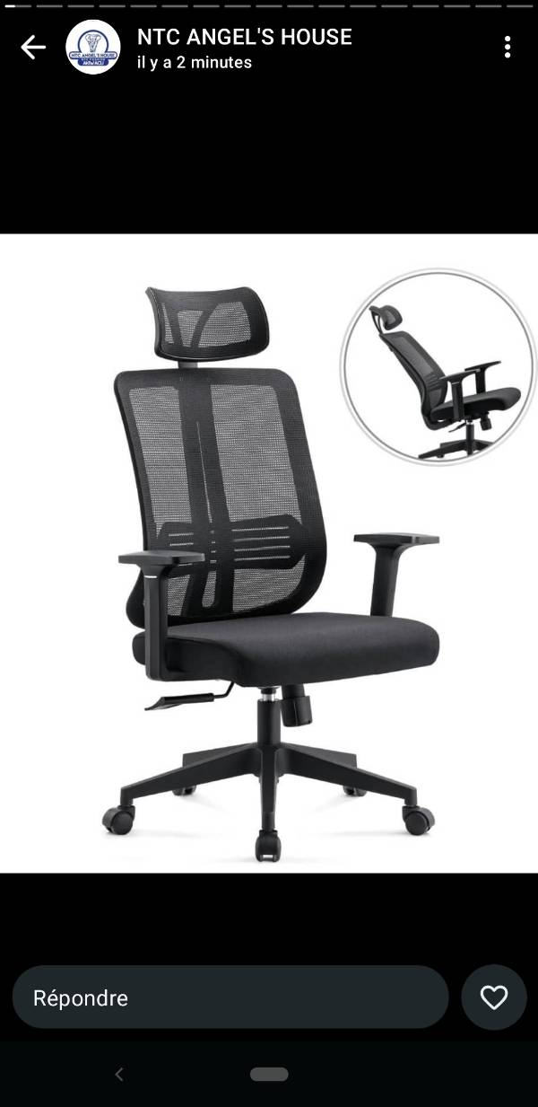 Chaise de bureau
avec appuie-tête