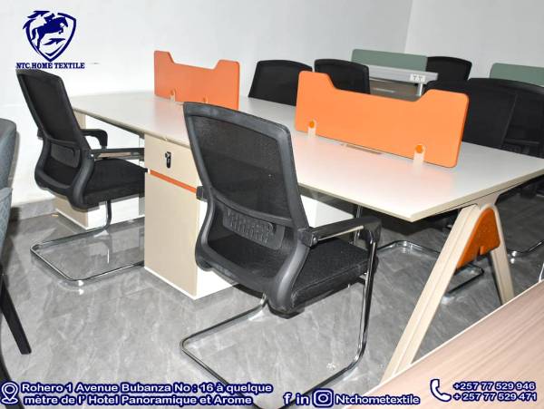 Bureau bench open space 4 postes
NTC — séparateurs orange