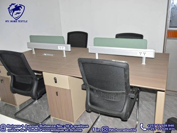 Bureau bench open space 4 postes
NTC — séparateurs vert