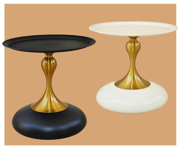 Table d'appoint design-Guéridon doré tulipe
