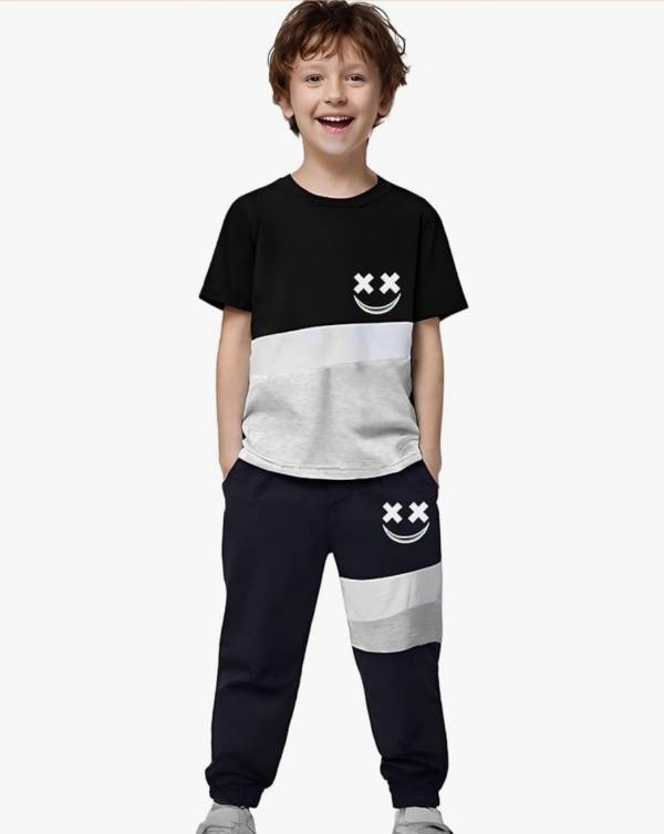 Vitalique Size 5-13 Years Boys Summer/Spring Outfits Set Short Sleeve T-Shirt & Pants Kids Boys Fall Fashion Clothes Sets
